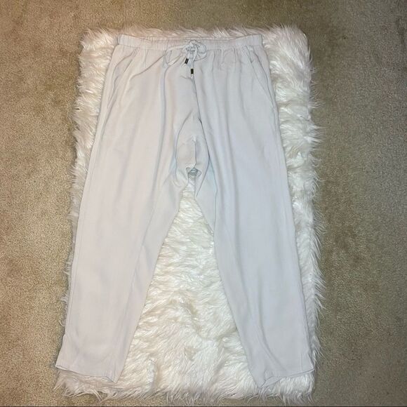 NWT Eileen Fisher cream Drawstring Ankle Pants Small - Picture 2 of 10